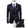 2021 Fancy Mens Suits Costume Homme Taille 5XL Ternos Masculinos Slim Fit Vintage Floral Mens Suits Flowers Printed Blazers Men X0909