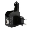 MOBIELE TELEFOON Snel oplader Auto Wandauto-gemonteerde huishoudelijke Dual-Port USB 2.1A Travel Snel opladen 2-in-1 Opvouwbare telefoons Adapter Charger Universal Chargers