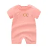 Haute qualité Designer Barboteuses + Étiquette Nouveau-né pleine lune cadeau Infantile Bébé Garçons et filles Mode Lettre Combinaisons NOUVEAU Bébé Vêtements 100% coton Marque Enfants Barboteuse boîte