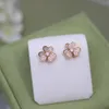 Kolczyki damskie Designer Sterling Silver Clover Diamond Stud Frivole Earring Ear Ring dla kobiet