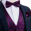 Men's Vests Silk Vest Tie Bowtie Set Floral Quality Wedding Business Dress Party Suit Collocation Male Man Necktie Cufflinks