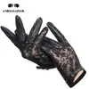 siyah deri dantel eldivenleri