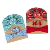 Weihnachten Baby Turban Hut Stirnbänder Schleife Haarspangen 3 teile/satz Kleinkinder Haarschmuck Weihnachten Kleinkind Headwraps Weihnachtsgeschenk Kopfbedeckung