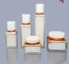 15 30 50 ml akryl luftfri vakuumpump resa flaskor uppsättning återfyllningsbara bärbara kosmetiska behållare lotion kräm burkar med liner vit
