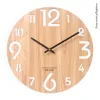 Wanduhren Holz 3D Uhr Modernes Design Nordic Kinderzimmer Dekoration Küche Kunst Hohluhr Home Decor 12 Zoll LLA10699
