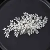 Accessori per matrimoni di modo di perle Colore argento Colore Crystal Headpiece Handmade Combs Bridal Hair Jewelry per le donne