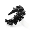 Ins Black Crystal Headband Padded Geometric Floral Hairband for Women Hair Accessories