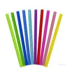 Colorful Food Grade Flexible Silicone Straws Straight Bent Curved Straw Drinking StrawsReusable Bar Tools Beverage