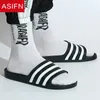 Pantofole Uomo e Donna Casual ASIFN EVA Scarpe Coppia Infradito Soft Black White Stripes Estate Uomo Chaussures Femme Slides