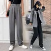 Spring Korean OL Style Dames Broek Casual Chic Wide Pen Hoge Taille Elegant Work Losse Broek Vrouw 210428