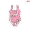 25 styles hot kids One-Pieces swimwear Cartoons unicorn flamingo Watermelon Swimsuits kid bikini ruffle Beach Sport bathing suits Children Clothing
