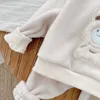 Baby Boys Double-faced Fleece Jacket Causal Pants 2pcs/set Winter Children Cartoon Sportsuit Kids Cute Suit Clothes G1023