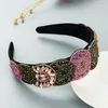 Magnifique bandeau strass couleur Vintage géométrique cristal bandeau à larges bords filles fête casque