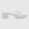 Europ Luxury Slide Summer Fashion Wide Flat Slipper With Thick Sandals Men Women Designer transparent color Shoes heel