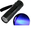 2021 9LED Aluminium Mini Portable UV Ultra Violet Blacklight 9 LED Flashlight Torch Light