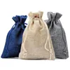 収納バッグ24ピース3カラーセットリネンギフトクリスマスキャンディー包装小袋再利用可能な巾着ラッププレーパーティー