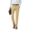 Men Khaki Trousers Summer Casual Dress Classic Pants Male Slim Straight Fit Work Business Joggers Long Cotton Blue Black 38 210518