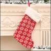 Noel Süslemeleri Şenlikli Parti Malzemeleri Ev Bahçe Narin Sevimli Kırmızı Beyaz Şerit Hediye Çorap Claus Çorap Çocuklar Şeker Hediyeler Çanta Hold
