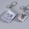 Nyckelringar mini 16st fickor PO Sticker Namn ID -kort 2 tum Keychain Fashion Insert Bild för familjälskare Friend Memory Gift