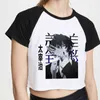 Crop Top Tecknad T-shirt Anime Bungou Herrelösa hundar Chuuya Nakahara Osamu Dazai Dam Toppar T-shirt Sommarkläder Camiseta Streetwear G220228