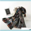 Wraps Hats, & Gloves Fashion Aessories 70*200Cm Winter Scarf Korean Double-Sided Grid Plaid Scarves In Autumn And Womens Shawls Keep Warm Dr