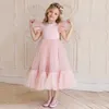 YourSeason 2021 Sommer Frühling Neue Ankunft Kinder Mädchen Niedliche Prinzessin Kleid Weiß Kinder Mädchen Mode Party Elegante Mesh Kleider Q0716