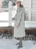 Hiver 90% blanc canard doudoune décontracté élégant ample solide à capuche mi-long femme chaud manteau 11940497 210527