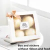 StoBag 10pcs White Paper Box DIY Handmade Cake Candy Packaging Cookies Wedding Delicious Baking Birthday Gfit Supplies Stickers 210602