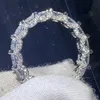 Ins Top Verkoop Merk Desgin Trouwringen Luxe Sieraden Echt 925 Sterling Zilver Prinses Geslepen Witte Topaas Partij CZ Diamant Vrouwen E7695595