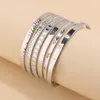 Bangle opening verstelbare charme armbanden armbanden mode-sieraden 6 stks punk curb Cubaanse ketting voor vrouwen geschenken