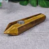 Natural Tiger Eye Crystal Pipe Smoking Original Stone Suction Hexagonal Prism Diamond Foreign Gem