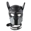 Mode hund mask valp cosplay full huvud för vadderad latex gummi rollspel med öron 10 färg