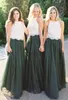 Western Style Floor Length Garden Bridesmaid Dress Dark Green Colour A Line Lace Top Spring Summer Maid of Honor Gown Wedding Guest Tailor Made Plus Size Available