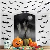 24/48 pièces Halloween décoration 3D noir PVC chauve-souris fête bricolage décor Bar salle effrayant décos accessoires autocollant mural Y0730