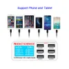 8A Quick 3.0 USB Charger with LCD Display 6 Ports Desktop Mobile Phone Fast Charging for Smart Phones Tablet PC
