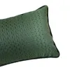 Cushion/Decorative Pillow Contemporary Geometric Woven Dark Green Small Checks Velvet Pipping 30x50cm Home Decor Case Soft Lumbar Cushion Co