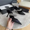 2021 dames chaussures habillées strass poilu talons hauts Sexy bout pointu Stiletto Muller chaussure Baotou pantoufle 35-40