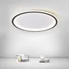 Nordique Plus LED Plafonnier Pour Chambre À Coucher Avec Dimmable Ultra-mince 2 pouces Simple Décor Salon Étude Noir Lampe Ronde