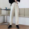 2Colors koreanska stil kvinnor tecknad denim byxor casual hög elastisk midja jeans för fotled bundna byxor kvinnan (F9019) 210508