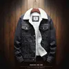 Men Winter Jean Jackets Lightblue Cowboy Outerwear Warm Denim Coats New Men Wool Liner Thicker Fleece Denim Jacket Plus Size 6XL Y1109