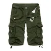 Mens Military Cargo Shorts Merk Army Camouflage Shorts Mannen Katoen Losse Werk Casual Korte Broek Geen Belt 210720