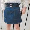 韓国風かわいい女の子のファッションデニムスカート1-4歳の子供すべてのマッチの高い腰スカート子供服210508