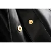 Осень Черные искусственные кожаные куртки женщины PU Biker куртка Zipper Streetwear Punk мотоцикл пальто женские меховые воле 210521
