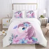 Bedding Sets Cartoon Children's Conjunto para crianças meninas de meninas de meninas de edreca de capa de capa de capa de cama de cama de cama de cama 140x200 golfinho de carro