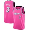 2022 New Dwyane 3 Wade Jimmy 22 Butler Basketball Jersey mens Tyler 14 Herro Bam 13 Adebayo Jerseys Stitched pink black white