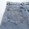 Denim shorts kvinnor sommar hög midja bokstav lapp casual mode elegant chic lady short femme 210709