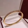 Gold Love Bangle Narrow Screwdriver Bracelets Gypsophila Double Row Diamond Bracelet Jewelry with Exquisite Packaging Gift Box1971