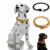 15mm Gold Colors Collars Chain Collory Ze Stali Nierdzewnej Szczypce Sześć Szlifowania bocznego Clainmetal Collarfor Do Pet Slip Conke Collar dla Bulldoga Pitbull ZC492-2