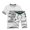 Estate Mens Imposta manica corta Stampa Tuta Uomo Abbigliamento sportivo Casual 2 pezzi Set T-Shirt + Pantaloncini Abiti maschili Tute sportive sottili 210722