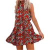 Casual Dresses Women Floral Printed Summer Dress 2022 Halter Strapless Ruffle Bandage Vintage Bohemian Plus Size Strap Robe